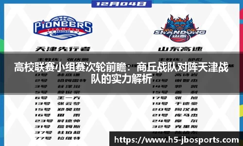 高校联赛小组赛次轮前瞻：商丘战队对阵天津战队的实力解析